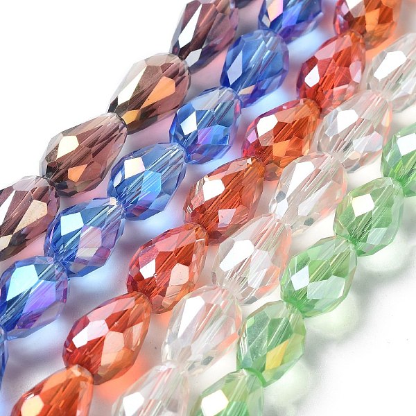 PandaHall Electroplate Glass Beads, AB Color, Faceted, teardrop, Mixed Color, 15x10x10mm, Hole: 2mm, about 50pcs/strand Glass Teardrop..., Multicolor
PandaHall Electroplate Glass Beads, AB Color, Faceted, teardrop, Mixed Color, 15x10x10mm, Hole: 2mm, about 50pcs/strand Glass Teardrop..., Multicolor
