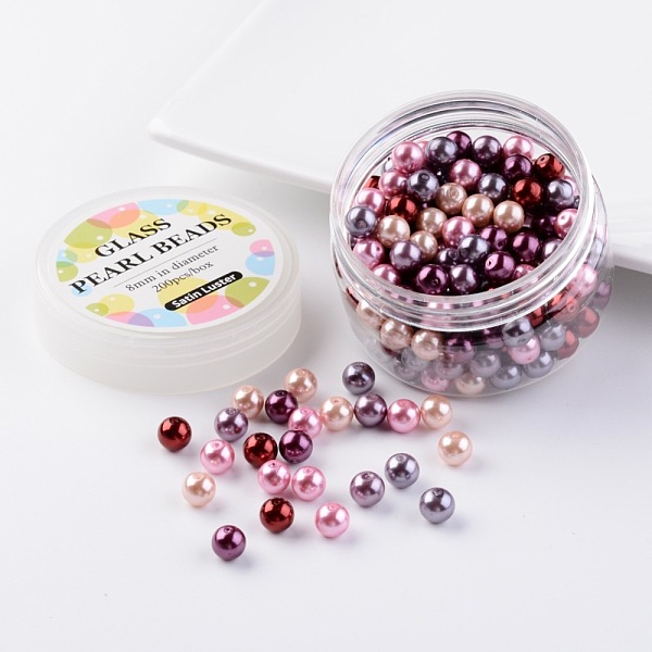 PandaHall Glass Pearl Bead Sets, Valentine's Mix, Eco-Friendly, Round, Dyed, Mixed Color, 8mm, Hole: 0.7~1.1mm, about 200pcs/box. Glass..., Multicolor
PandaHall Glass Pearl Bead Sets, Valentine's Mix, Eco-Friendly, Round, Dyed, Mixed Color, 8mm, Hole: 0.7~1.1mm, about 200pcs/box. Glass..., Multicolor