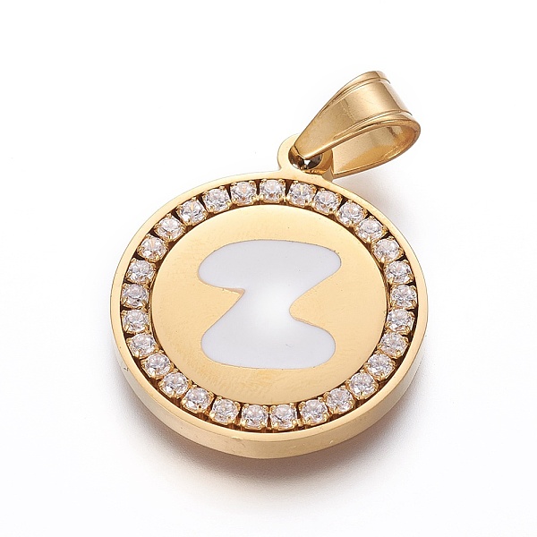 PandaHall 304 Stainless Steel Enamel Pendants, with Cubic Zirconia, Flat Round with Letter, Golden, Clear, Letter.Z, 29x25x3mm, Hole...
PandaHall 304 Stainless Steel Enamel Pendants, with Cubic Zirconia, Flat Round with Letter, Golden, Clear, Letter.Z, 29x25x3mm, Hole...