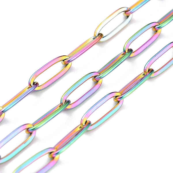 PandaHall Ion Plating(IP) 304 Stainless Steel Paperclip Chains, Soldered, with spool, Rainbow Color, Link: 12x4x1mm, about 32.8 Feet...
PandaHall Ion Plating(IP) 304 Stainless Steel Paperclip Chains, Soldered, with spool, Rainbow Color, Link: 12x4x1mm, about 32.8 Feet...