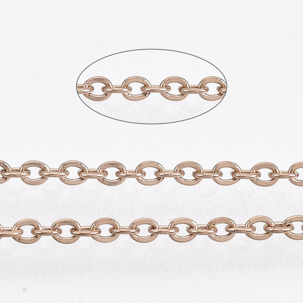 PandaHall 3.28 Feet 304 Stainless Steel Cable Chains, Soldered, Flat Oval, Rose Gold, 3x2x0.5mm 304 Stainless Steel
PandaHall 3.28 Feet 304 Stainless Steel Cable Chains, Soldered, Flat Oval, Rose Gold, 3x2x0.5mm 304 Stainless Steel