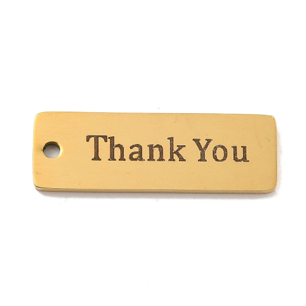 PandaHall Vacuum Plating 201 Stainless Steel Big Pendants, Rectangle with Word Thank You Charms, Real 18K Gold Plated, 27x9x1.5mm, Hole...
PandaHall Vacuum Plating 201 Stainless Steel Big Pendants, Rectangle with Word Thank You Charms, Real 18K Gold Plated, 27x9x1.5mm, Hole...