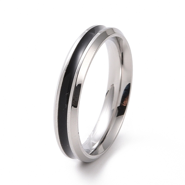 PandaHall Black Enamel Grooved Line Finger Ring, 201 Stainless Steel Jewelry for Women, Stainless Steel Color, 4mm, Inner Diameter: 17mm 201...
PandaHall Black Enamel Grooved Line Finger Ring, 201 Stainless Steel Jewelry for Women, Stainless Steel Color, 4mm, Inner Diameter: 17mm 201...