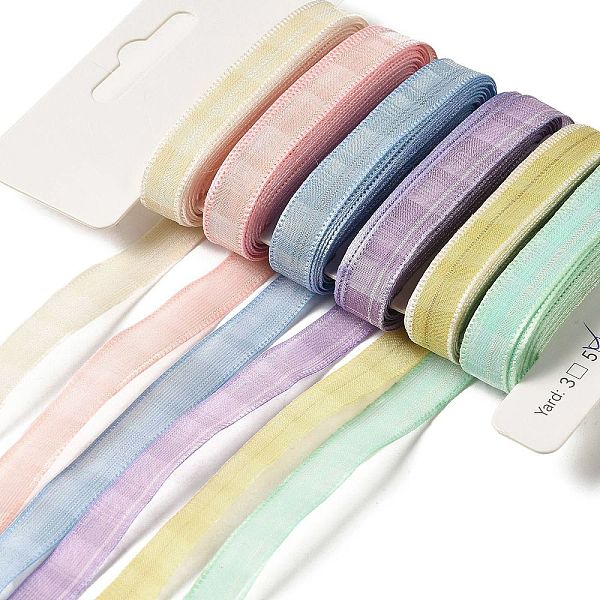 PandaHall Polyester and Nylon Striped Ribbon Sets, for Bowknot Making, Gift Wrapping, Mixed Color, 3/8 inch(9~11mm), about 5.00 Yards..., Multicolor
PandaHall Polyester and Nylon Striped Ribbon Sets, for Bowknot Making, Gift Wrapping, Mixed Color, 3/8 inch(9~11mm), about 5.00 Yards..., Multicolor