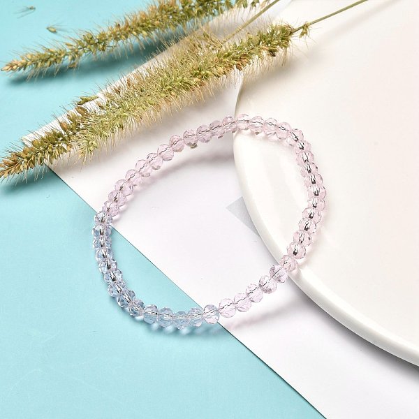 PandaHall Faceted Glass Rondelle Beads Stretch Bracelet for Kid, Transparent Glass Bracelet, Pink, 4x3.5mm, Inner Diameter: 1-7/8 inch...
PandaHall Faceted Glass Rondelle Beads Stretch Bracelet for Kid, Transparent Glass Bracelet, Pink, 4x3.5mm, Inner Diameter: 1-7/8 inch...
