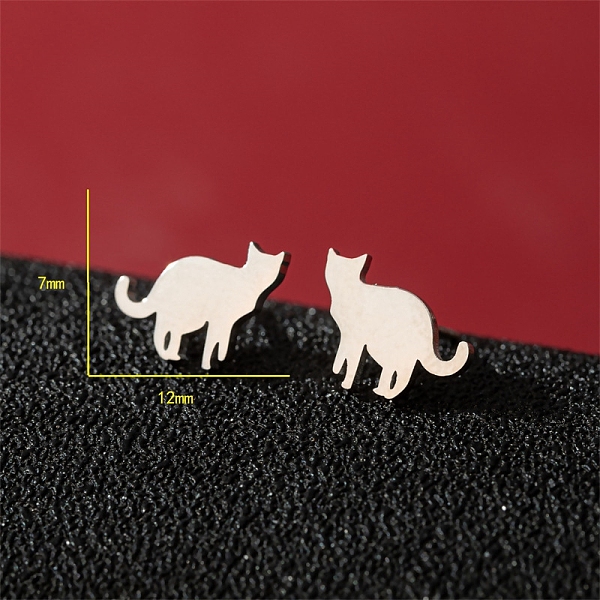 PandaHall Stainless Steel Stud Earrings, Cat Shape, Stainless Steel Color, 7x12mm Stainless Steel Cat Shape
PandaHall Stainless Steel Stud Earrings, Cat Shape, Stainless Steel Color, 7x12mm Stainless Steel Cat Shape
