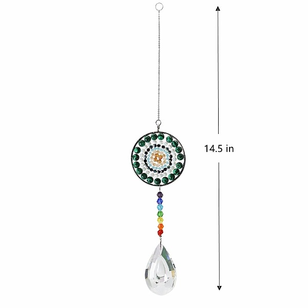PandaHall Big Pendant Decorations, Hanging Sun Catchers, Chakra Theme K9 Crystal Glass, Teardrop, Dark Green, 36.8cm Glass Teardrop
PandaHall Big Pendant Decorations, Hanging Sun Catchers, Chakra Theme K9 Crystal Glass, Teardrop, Dark Green, 36.8cm Glass Teardrop