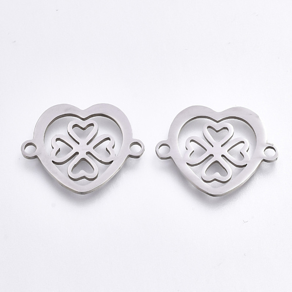 PandaHall 201 Stainless Steel Links connectors, Laser Cut Links, Heart with Clover, Stainless Steel Color, 15.5x19.5x1mm, Hole: 1.5mm 201...
PandaHall 201 Stainless Steel Links connectors, Laser Cut Links, Heart with Clover, Stainless Steel Color, 15.5x19.5x1mm, Hole: 1.5mm 201...