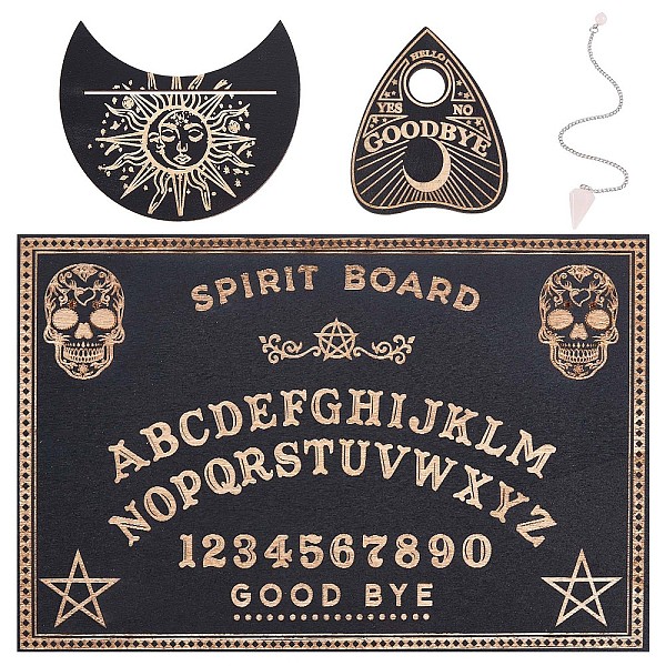 PandaHall CREATCABIN Witch Craft Sets, including Wooden Pendulum Board, Crystal Ball & Tarot Card Holder, Natural Rose Quartz Dowsing..., Black
PandaHall CREATCABIN Witch Craft Sets, including Wooden Pendulum Board, Crystal Ball & Tarot Card Holder, Natural Rose Quartz Dowsing..., Black