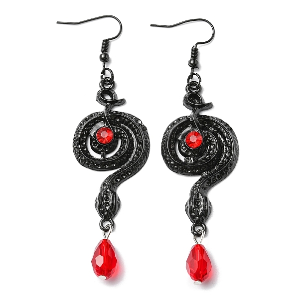 PandaHall Alloy Snake with Plastic Teardrop Dangle Earrings for Women, Electrophoresis Black, 86x23mm Alloy Snake
PandaHall Alloy Snake with Plastic Teardrop Dangle Earrings for Women, Electrophoresis Black, 86x23mm Alloy Snake