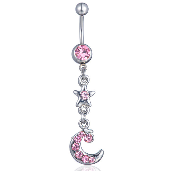 PandaHall Rhinestone Moon & Star Dangle Belly Ring, Alloy Navel Ring with 316L Surgical Stainless Steel Bar for Women Piercing Jewelry..., Red
PandaHall Rhinestone Moon & Star Dangle Belly Ring, Alloy Navel Ring with 316L Surgical Stainless Steel Bar for Women Piercing Jewelry..., Red