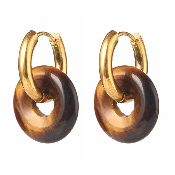 PandaHall Handmade Natural Tiger Eye Dangle Hoop Earrings, with 304 Stainless Steel Huggie Hoop, Oval, 27mm, Pin: 1mm Tiger Eye Oval
PandaHall Handmade Natural Tiger Eye Dangle Hoop Earrings, with 304 Stainless Steel Huggie Hoop, Oval, 27mm, Pin: 1mm Tiger Eye Oval