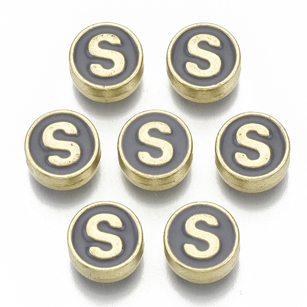 PandaHall Alloy Enamel Beads, Cadmium Free & Nickel Free & Lead Free, Flat Round with Initial Letters, Light Gold, Letter.S, 8x4mm, Hole..., Gray
PandaHall Alloy Enamel Beads, Cadmium Free & Nickel Free & Lead Free, Flat Round with Initial Letters, Light Gold, Letter.S, 8x4mm, Hole..., Gray