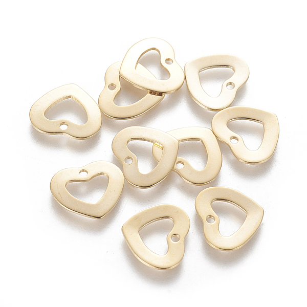 PandaHall 304 Stainless Steel Open Heart Charms, Hollow, Golden, 12x13.5x0.8mm, Hole: 1.4mm 304 Stainless Steel Heart
PandaHall 304 Stainless Steel Open Heart Charms, Hollow, Golden, 12x13.5x0.8mm, Hole: 1.4mm 304 Stainless Steel Heart