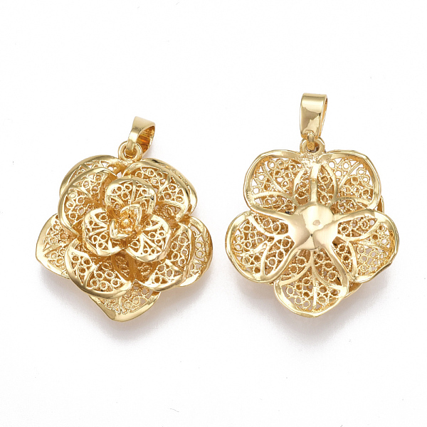 PandaHall Brass Pendants, Flower, Real 18K Gold Plated, 30x28.5x12mm, Hole: 4x8mm Brass Flower
PandaHall Brass Pendants, Flower, Real 18K Gold Plated, 30x28.5x12mm, Hole: 4x8mm Brass Flower
