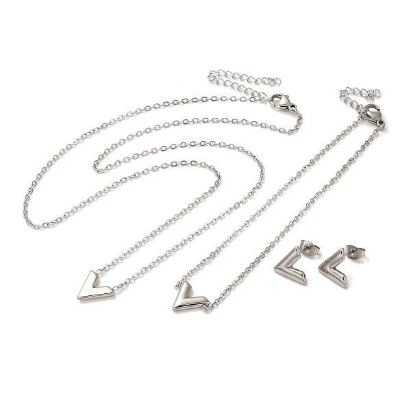 PandaHall Letter V 304 Stainless Steel Pendant Necklaces & Bracelets & Stud Earrings Sets for Women, Stainless Steel Color, 7.44 inch(189mm)...
PandaHall Letter V 304 Stainless Steel Pendant Necklaces & Bracelets & Stud Earrings Sets for Women, Stainless Steel Color, 7.44 inch(189mm)...
