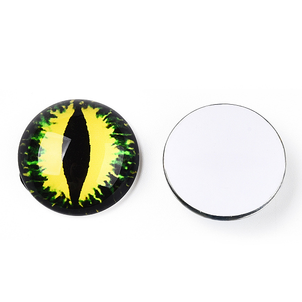 PandaHall Glass Cabochons, Half Round with Evil Eye, Vertical Pupil, Yellow, 20x6.5mm Glass Half Round Yellow
PandaHall Glass Cabochons, Half Round with Evil Eye, Vertical Pupil, Yellow, 20x6.5mm Glass Half Round Yellow