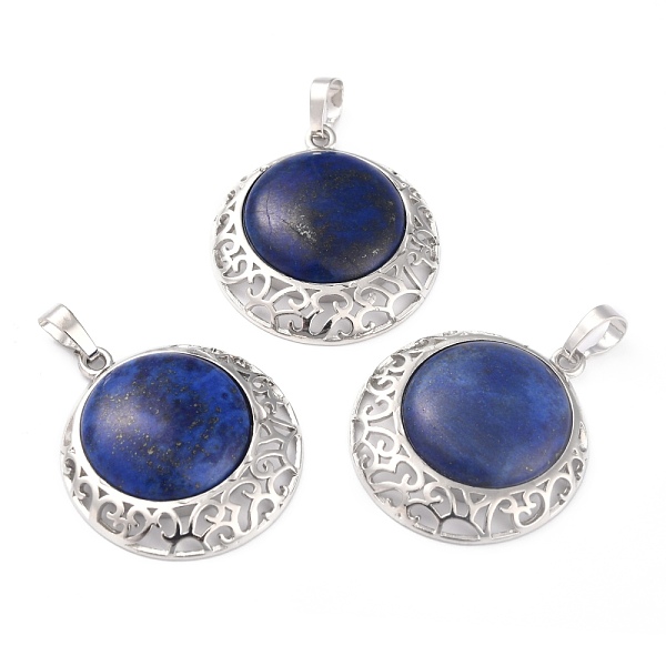 PandaHall Natural Lapis Lazuli Pendants with Hollow Platinum Brass Findings, Flat Round, 33.5x30x6mm, Hole: 8x5mm Lapis Lazuli Flat Round
PandaHall Natural Lapis Lazuli Pendants with Hollow Platinum Brass Findings, Flat Round, 33.5x30x6mm, Hole: 8x5mm Lapis Lazuli Flat Round