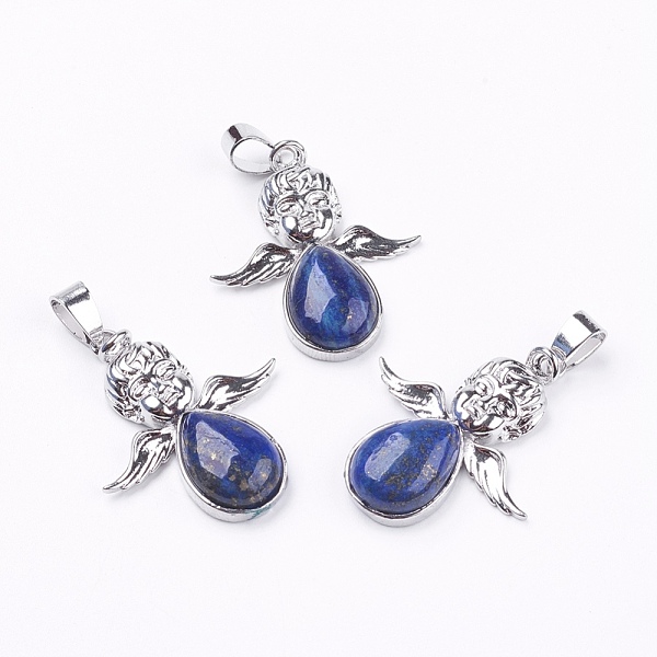 PandaHall Natural Lapis Lazuli Pendants, with Brass Findings, Angel, Platinum, 35x29.5x6mm, Hole: 4x7mm Lapis Lazuli Angel & Fairy
PandaHall Natural Lapis Lazuli Pendants, with Brass Findings, Angel, Platinum, 35x29.5x6mm, Hole: 4x7mm Lapis Lazuli Angel & Fairy