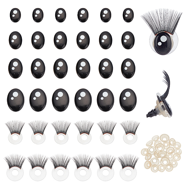 PandaHall 24 Set 4 Style Oval Plastic Craft Safety Screw Noses, with 24Pcs 2 Style Acrylic Doll Eyelashes, Doll Making Supplies, Black...
PandaHall 24 Set 4 Style Oval Plastic Craft Safety Screw Noses, with 24Pcs 2 Style Acrylic Doll Eyelashes, Doll Making Supplies, Black...