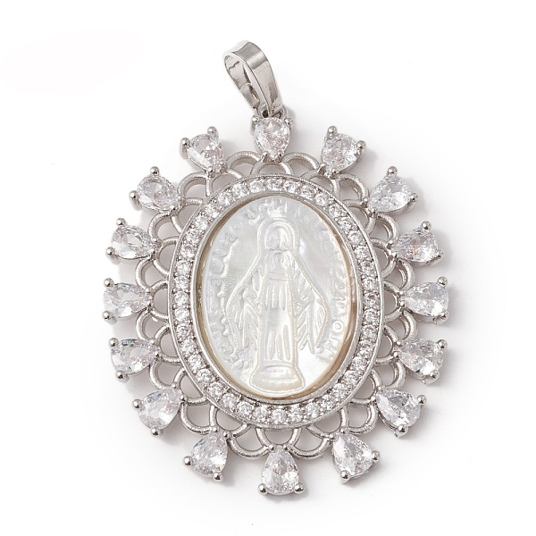 PandaHall Eco-Friendly Rack Plating Brass Micro Pave Cubic Zirconia Pendant, with Natural White Shell, Long-Lasting Plated, Lead Free &...
PandaHall Eco-Friendly Rack Plating Brass Micro Pave Cubic Zirconia Pendant, with Natural White Shell, Long-Lasting Plated, Lead Free &...