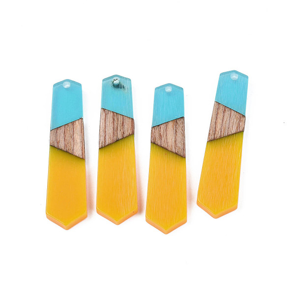 PandaHall Opaque Resin & Walnut Wood Pendants, Polygon, Gold, 49.5x12.5x4mm, Hole: 2mm Resin+Wood Polygon Gold
PandaHall Opaque Resin & Walnut Wood Pendants, Polygon, Gold, 49.5x12.5x4mm, Hole: 2mm Resin+Wood Polygon Gold