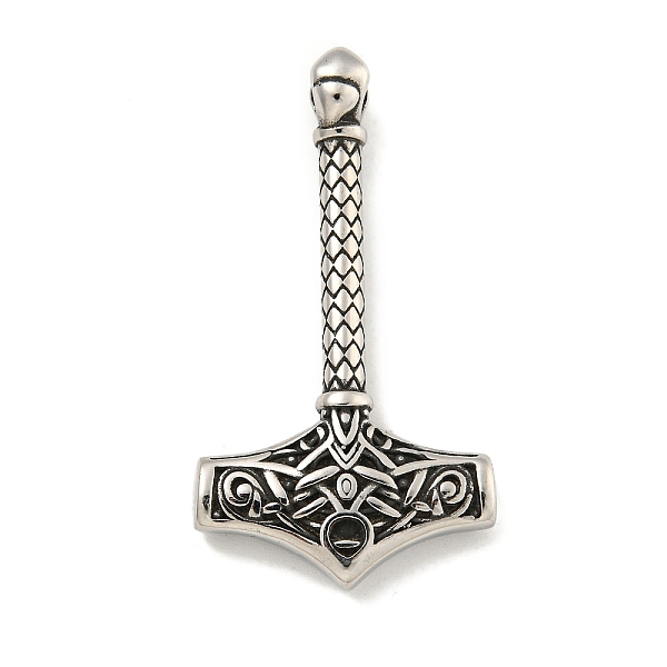 PandaHall Viking 316 Surgical Stainless Steel Pendants, Thor's Hammer Charm, Antique Silver, 48.5x26x8.5mm, Hole: 4.5mm 316 Surgical...
PandaHall Viking 316 Surgical Stainless Steel Pendants, Thor's Hammer Charm, Antique Silver, 48.5x26x8.5mm, Hole: 4.5mm 316 Surgical...
