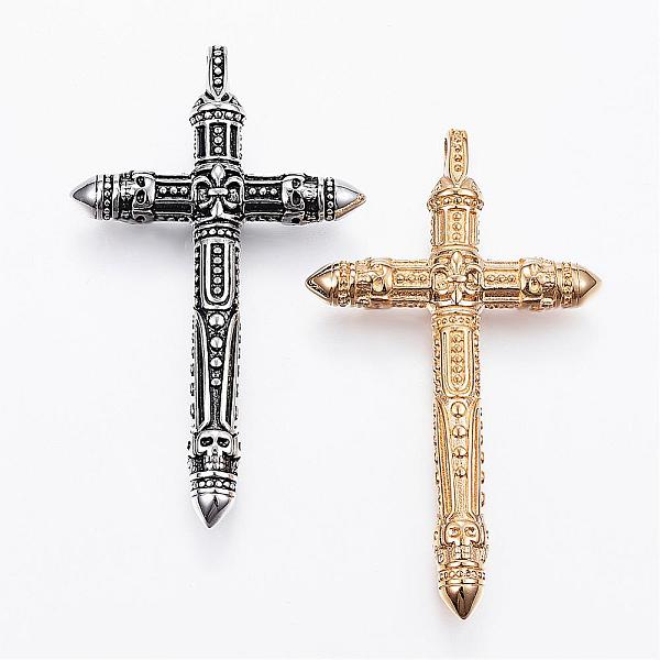 PandaHall 304 Stainless Steel Big Pendants, Cross, Mixed Color, 63x37x7.5mm, Hole: 4.5mm 304 Stainless Steel Cross Multicolor
PandaHall 304 Stainless Steel Big Pendants, Cross, Mixed Color, 63x37x7.5mm, Hole: 4.5mm 304 Stainless Steel Cross Multicolor