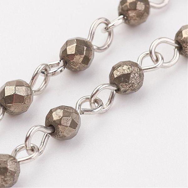 PandaHall Natural Pyrite Handmade Beaded Chains, Unwelded, with Iron Eye Pin, Platinum, 39.37 inch, 1m/strand Pyrite
PandaHall Natural Pyrite Handmade Beaded Chains, Unwelded, with Iron Eye Pin, Platinum, 39.37 inch, 1m/strand Pyrite