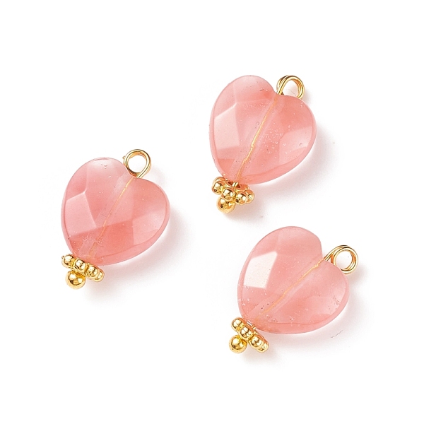PandaHall Cherry Quartz Glass Charms, with Golden Tone Brass Findings, Faceted Heart, 15x10x5mm, Hole: 1.6mm Cherry Quartz Glass Heart
PandaHall Cherry Quartz Glass Charms, with Golden Tone Brass Findings, Faceted Heart, 15x10x5mm, Hole: 1.6mm Cherry Quartz Glass Heart