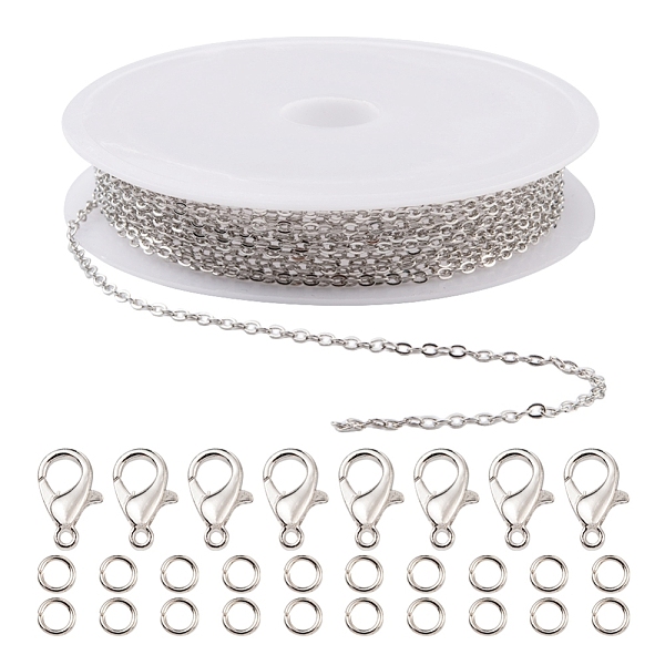 PandaHall DIY 3m Brass Cable Chain Jewelry Making Kit, with 30Pcs Iron Open Jump Rings with 10Pcs Zinc Alloy Lobster Claw Clasps, Platinum...
PandaHall DIY 3m Brass Cable Chain Jewelry Making Kit, with 30Pcs Iron Open Jump Rings with 10Pcs Zinc Alloy Lobster Claw Clasps, Platinum...
