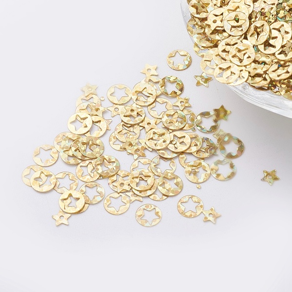PandaHall Ornament Accessories Plastic Paillette/Sequins Beads, Flat Round with Star, Gold, 6x0.1mm Plastic Flat Round Gold
PandaHall Ornament Accessories Plastic Paillette/Sequins Beads, Flat Round with Star, Gold, 6x0.1mm Plastic Flat Round Gold