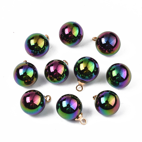 PandaHall Electroplate Acrylic Pendants, Cadmium Free & Lead Free, with Brass Findings, Round, Colorful, 13.5x9.5mm, Hole: 1.6mm...
PandaHall Electroplate Acrylic Pendants, Cadmium Free & Lead Free, with Brass Findings, Round, Colorful, 13.5x9.5mm, Hole: 1.6mm...