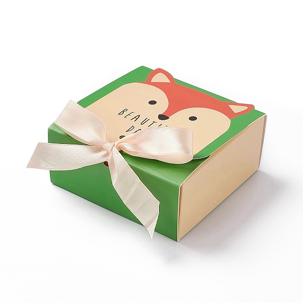 PandaHall Cartoon Cardboard Paper Gift Box, with Ramdom Color Ribbon, Rectangle, Lime Green, Fox Pattern, Fold: 12.9x11.5x5.1cm Paper Fox
PandaHall Cartoon Cardboard Paper Gift Box, with Ramdom Color Ribbon, Rectangle, Lime Green, Fox Pattern, Fold: 12.9x11.5x5.1cm Paper Fox