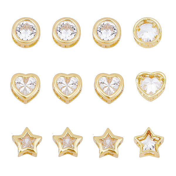PandaHall SUPERFINDINGS 12Pcs 3 Styles Rhinstone Star Heart Bead Brass Cubic Zirconia Spacer Beads Real 18K Gold Plated Flat Round Loose..., Clear
PandaHall SUPERFINDINGS 12Pcs 3 Styles Rhinstone Star Heart Bead Brass Cubic Zirconia Spacer Beads Real 18K Gold Plated Flat Round Loose..., Clear