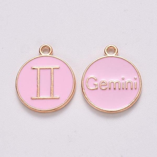 PandaHall Alloy Enamel Pendants, Cadmium Free & Lead Free, Flat Round with Constellation, Light Gold, Pink, Gemini, 15x12x2mm, Hole: 1.5mm...
PandaHall Alloy Enamel Pendants, Cadmium Free & Lead Free, Flat Round with Constellation, Light Gold, Pink, Gemini, 15x12x2mm, Hole: 1.5mm...