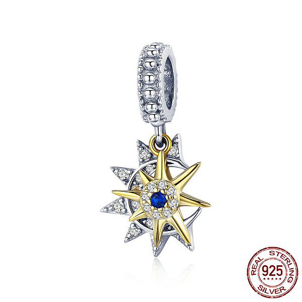 PandaHall 925 Sterling Silver European Dangle Charms, Large Hole Pendants, with Cubic Zirconia, Sun with Star, Platinum & Golden, 22x11mm...
PandaHall 925 Sterling Silver European Dangle Charms, Large Hole Pendants, with Cubic Zirconia, Sun with Star, Platinum & Golden, 22x11mm...