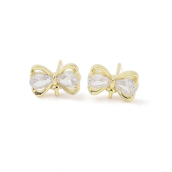PandaHall Bowknot Brass Stud Earrings Findings, with Glass, Real 18K Gold Plated, 8.5x12.8mm, Pin: 12x0.7mm, Pin: 2x0.9mm(For Half Drilled..., Clear
PandaHall Bowknot Brass Stud Earrings Findings, with Glass, Real 18K Gold Plated, 8.5x12.8mm, Pin: 12x0.7mm, Pin: 2x0.9mm(For Half Drilled..., Clear