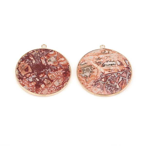 PandaHall Natural Leopard Skin Jasper Pendants, with Brass Findings, Flat Round, Golden, 32~34x28.5~31x2mm, Hole: 1.6mm Leopard Skin Jasper...
PandaHall Natural Leopard Skin Jasper Pendants, with Brass Findings, Flat Round, Golden, 32~34x28.5~31x2mm, Hole: 1.6mm Leopard Skin Jasper...