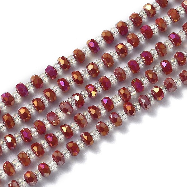 PandaHall Electroplate Glass Beads Strands, Faceted Rondelle, Full Rainbow Plated, Dark Red, 4.5x3mm, Hole: 0.8mm, 24.41~26.37 inch(62~67cm)...
PandaHall Electroplate Glass Beads Strands, Faceted Rondelle, Full Rainbow Plated, Dark Red, 4.5x3mm, Hole: 0.8mm, 24.41~26.37 inch(62~67cm)...