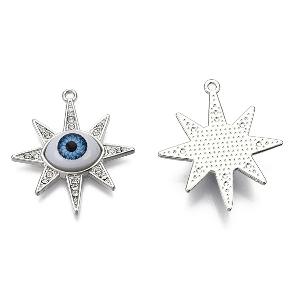 PandaHall Rack Plating Alloy Enamel Pendants, with Crystal Rhinestone, Cadmium Free & Nickel Free & Lead Free, Sun with Evil Eye, Platinum..., White
PandaHall Rack Plating Alloy Enamel Pendants, with Crystal Rhinestone, Cadmium Free & Nickel Free & Lead Free, Sun with Evil Eye, Platinum..., White