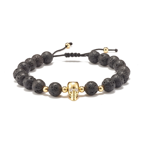 PandaHall Adjustable Skull Braided Bead Bracelets, Brass Micro Pave Cubic Zirconia & Lava Rock Bracelets, Nylon Thread Bracelets, Light Gold..., Black
PandaHall Adjustable Skull Braided Bead Bracelets, Brass Micro Pave Cubic Zirconia & Lava Rock Bracelets, Nylon Thread Bracelets, Light Gold..., Black