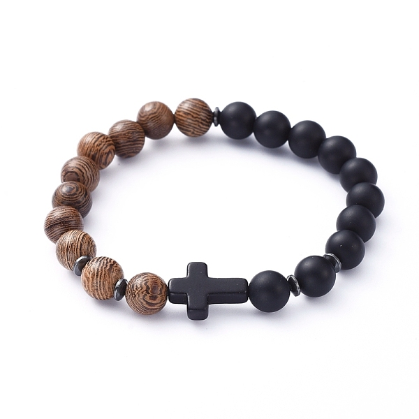 PandaHall Natural Wood Beads Stretch Bracelets, with Natural Black Agate(Dyed) Beads, Non-Magnetic Synthetic Hematite Beads and Cross...
PandaHall Natural Wood Beads Stretch Bracelets, with Natural Black Agate(Dyed) Beads, Non-Magnetic Synthetic Hematite Beads and Cross...