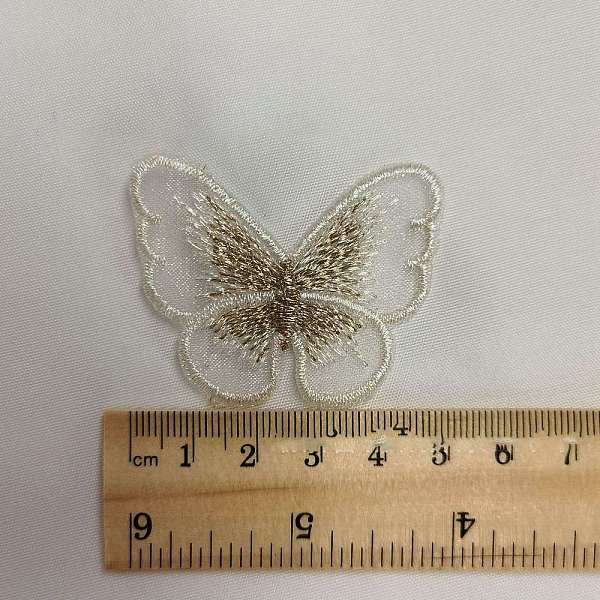 PandaHall Computerized Metallic Thread Embroidery Organza Sew on Clothing Patches, Butterfly, Pale Goldenrod, 40x50mm Cloth Butterfly Gray
PandaHall Computerized Metallic Thread Embroidery Organza Sew on Clothing Patches, Butterfly, Pale Goldenrod, 40x50mm Cloth Butterfly Gray