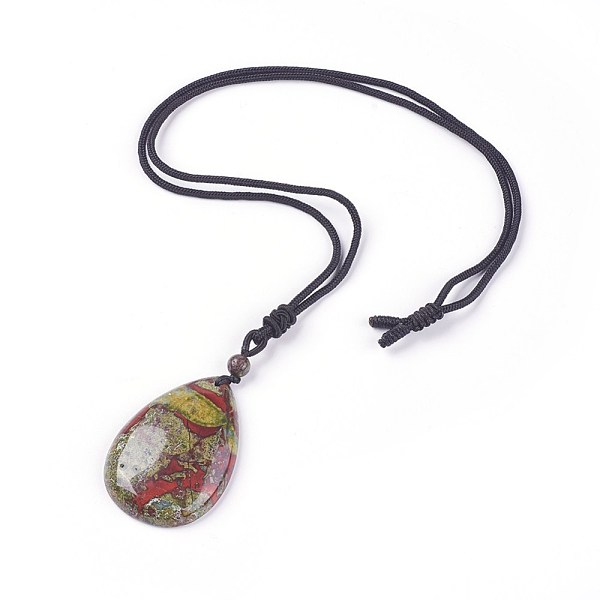 PandaHall Adjustable Natural Indian Blood Stone Pendant Necklaces, with Nylon Theard, teardrop, 23.6 inch~24.8 inch(60~63cm), Teardrop...
PandaHall Adjustable Natural Indian Blood Stone Pendant Necklaces, with Nylon Theard, teardrop, 23.6 inch~24.8 inch(60~63cm), Teardrop...