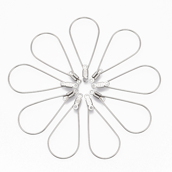 PandaHall 304 Stainless Steel Wire Pendants, Hoop Earring Findings, Teardrop, Stainless Steel Color, 18 Gauge, 38x17~19x1mm, Hole: 1.2mm 304...
PandaHall 304 Stainless Steel Wire Pendants, Hoop Earring Findings, Teardrop, Stainless Steel Color, 18 Gauge, 38x17~19x1mm, Hole: 1.2mm 304...