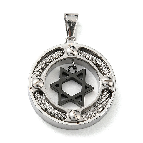 PandaHall Ion Plating(IP) 304 Stainless Steel Pendants, Flat Round with Star of David, Gunmetal & Stainless Steel Color, 33.5x29.5x6mm, Hole...
PandaHall Ion Plating(IP) 304 Stainless Steel Pendants, Flat Round with Star of David, Gunmetal & Stainless Steel Color, 33.5x29.5x6mm, Hole...