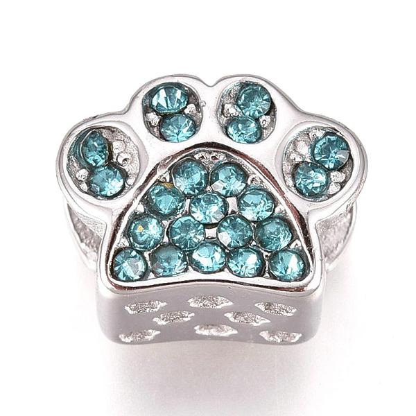 PandaHall 304 Stainless Steel European Beads, Large Hole Beads, with Rhinestone, Footprint, Stainless Steel Color, Aquamarine, 9x11x7.5mm..., Cyan
PandaHall 304 Stainless Steel European Beads, Large Hole Beads, with Rhinestone, Footprint, Stainless Steel Color, Aquamarine, 9x11x7.5mm..., Cyan
