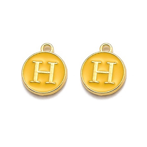 PandaHall Golden Plated Alloy Enamel Charms, Enamelled Sequins, Flat Round with Alphabet, Letter.H, Yellow, 14x12x2mm, Hole: 1.5mm...
PandaHall Golden Plated Alloy Enamel Charms, Enamelled Sequins, Flat Round with Alphabet, Letter.H, Yellow, 14x12x2mm, Hole: 1.5mm...