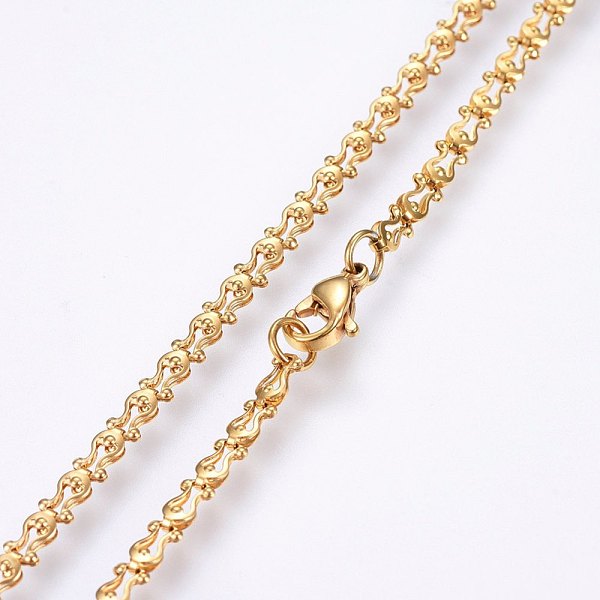 PandaHall 304 Stainless Steel Chain Necklaces, with Lobster Claw Clasps, Golden, 19.69 inch(50cm), 3x1.5mm 304 Stainless Steel
PandaHall 304 Stainless Steel Chain Necklaces, with Lobster Claw Clasps, Golden, 19.69 inch(50cm), 3x1.5mm 304 Stainless Steel